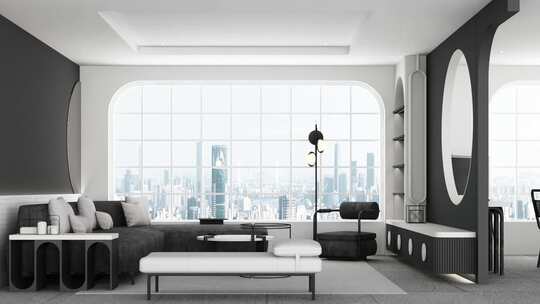 现代室内设计高级别墅空间3d渲染