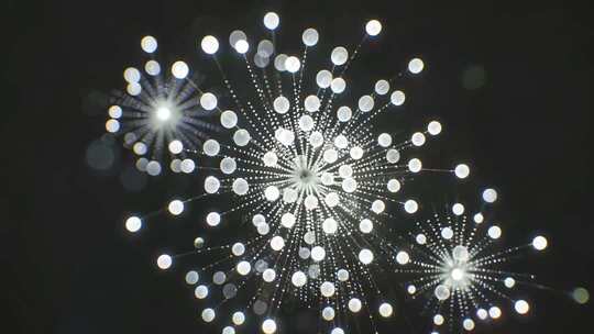 夜空绽放的白色烟花素材