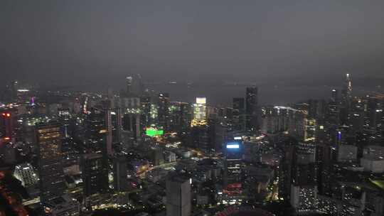 深圳南山区夜景航拍