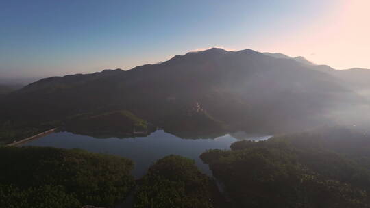 粤港澳大湾区珠海金台寺山水中航拍