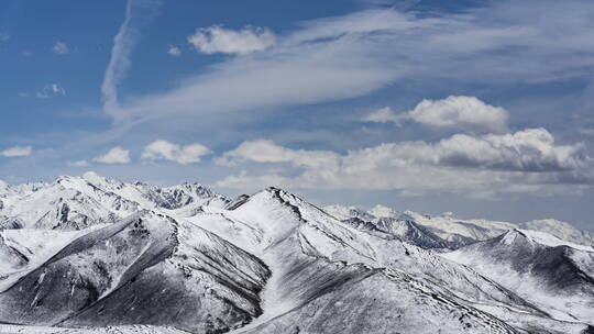 大西北壮阔大气雪山延时摄影