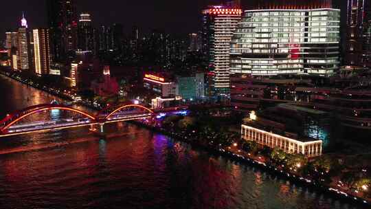 广州都市夜景写字楼视频素材模板下载
