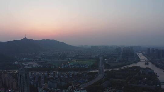 无锡城市航拍惠山运河横移