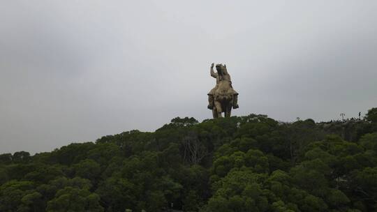 大气 航拍 福建 泉州 郑成功 雕像 地标