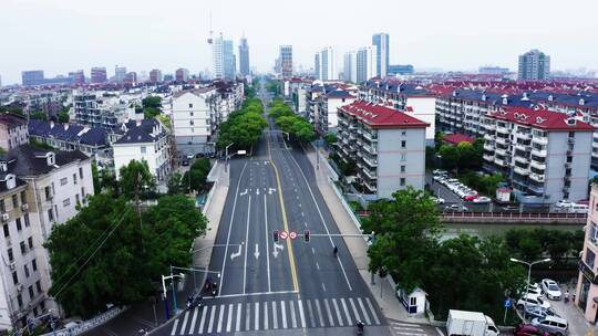 核酸检测航拍松江区上海疫情城市大白街道视频素材模板下载