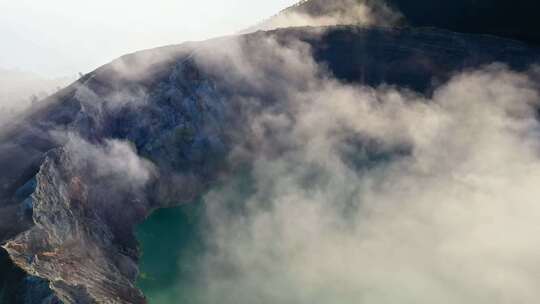 ijen火山湖航拍视频素材模板下载