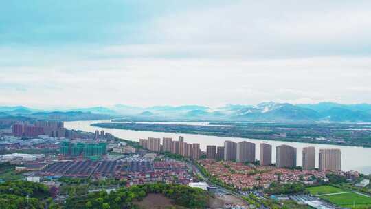 杭州滨江城市建筑风景航拍