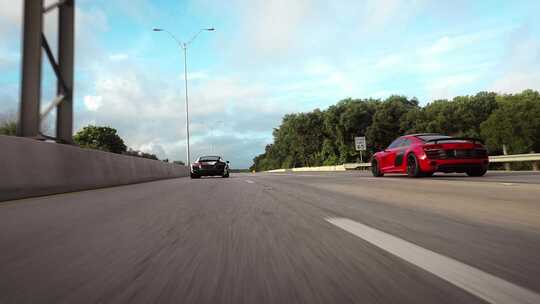 道路高速公路拍跑车