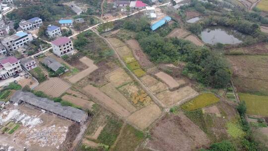 航拍湖北黄冈浠水县农村建设