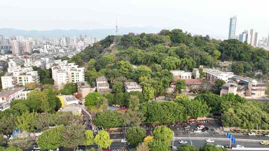 航拍福州城市内河河流 福州白马河