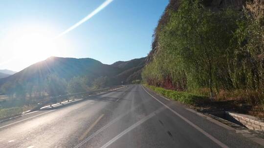 秋天城市道路开车第一视角  记录仪视角