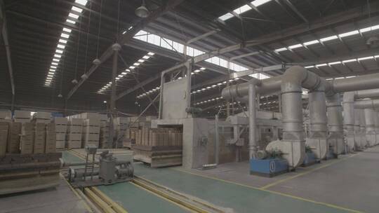 菱镁产业钢铁行业镁碳砖加工车间LOG视频素材模板下载