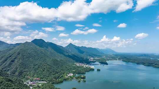 江西庐山西海柘林湖风景区航拍延时