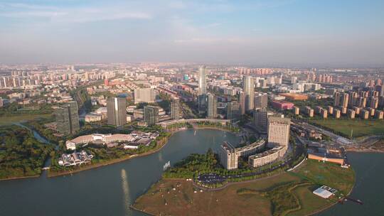 航拍苏州城市建筑景观