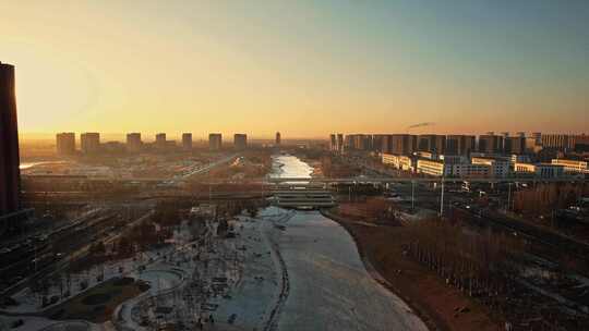 长春北湖风景航拍