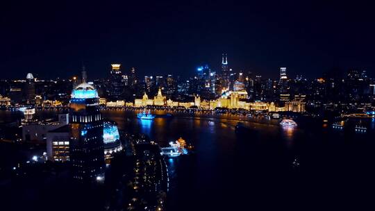 上海城市夜景航拍视频素材模板下载