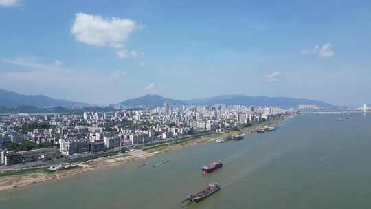 航拍肇庆城市建设肇庆大景