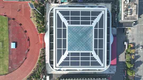 上海松江体育中心建筑航拍