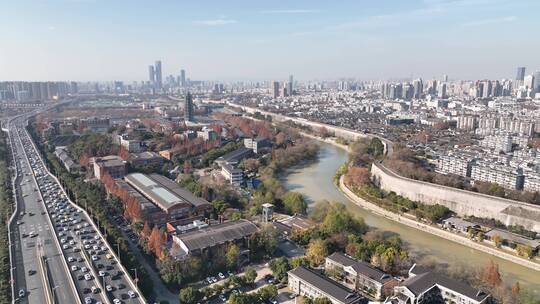 南京城市风景应天高架大报恩寺产业园城墙视频素材模板下载