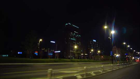 城市夜晚马路夜景汽车窗外的风景视频素材