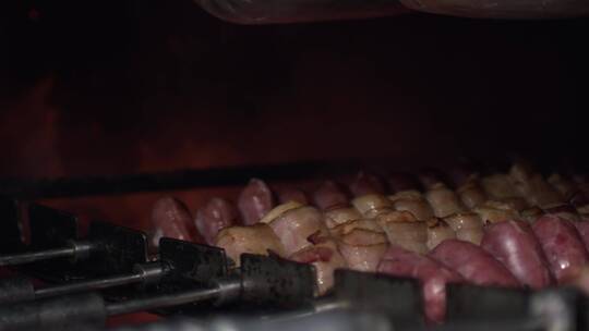 烧烤烤肉烤串羊肉串视频素材模板下载
