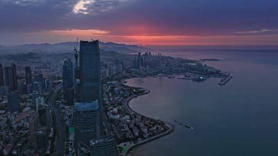 青岛海天中心浮山湾香港中路繁华建筑城市
