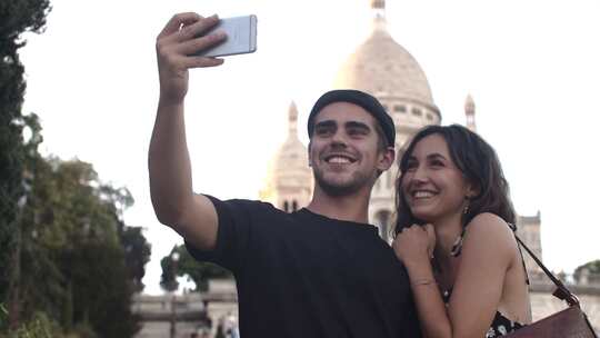 情侣自拍 幸福生活 外国情侣视频素材模板下载