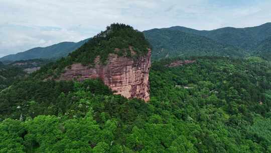 甘肃天水麦积山石窟航拍视频素材模板下载