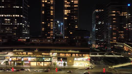 深圳南山区深圳湾夜景航拍