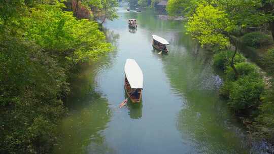 杭州西湖浴鹄湾手划船风景