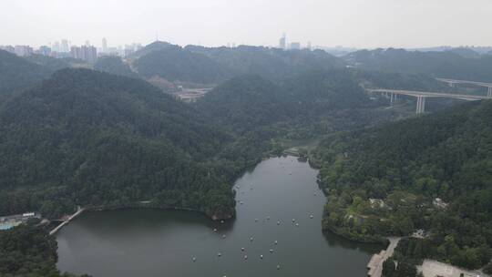 贵阳 黔灵山 4A 景区 黔灵湖 航拍