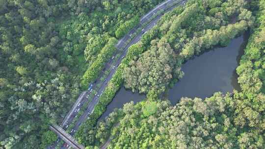 山林间道路航拍