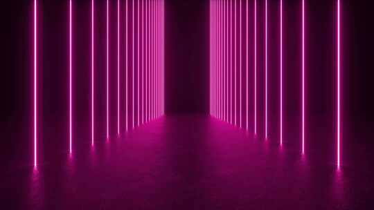粉色霓虹灯照亮黑暗的房间
