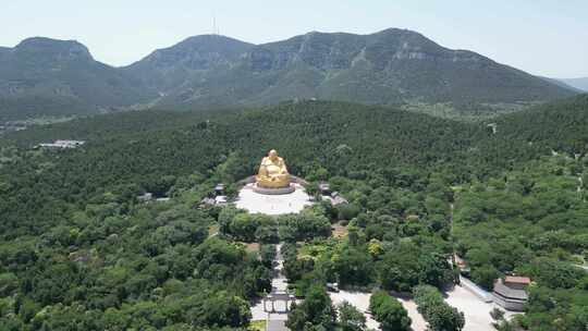 航拍山东济南千佛山风景区