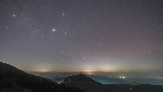 户外唯美夜晚星空银河延时