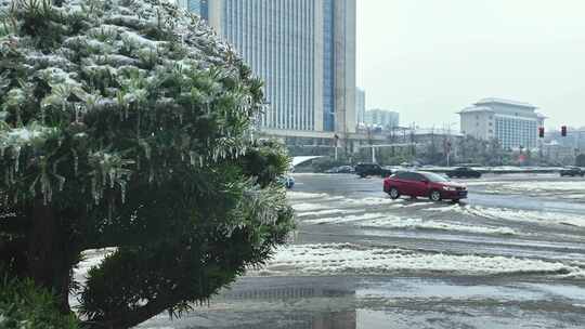 湖南冰冻雨雪天气视频素材模板下载