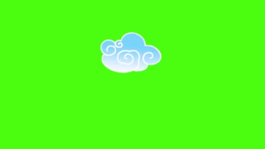 云朵中国风白色渐变蓝色白云云层卡通视频素材模板下载