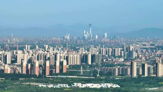 北京 城市天际线 清晨 航拍 国贸 CBD视频素材模板下载