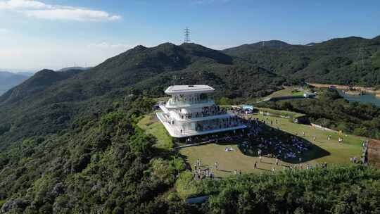 深圳市盐田区三洲塘水库云海公园盐田港航拍