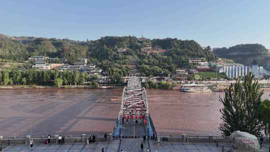 航拍甘肃兰州城市风光城市大景