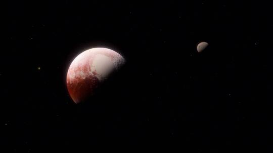 来自太空的矮行星冥王星美景。行星动画