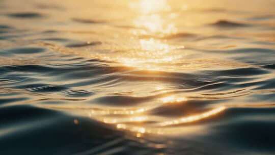 海面夕阳波光粼粼景象