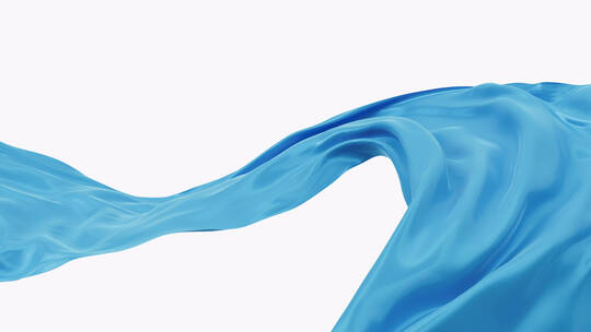 随风流动带透明通道的蓝色布料3D渲染