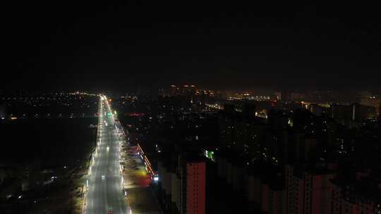 航拍 城市夜景 烟花 城市烟花 春节 夜晚