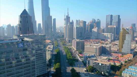 上海市浦东新区世纪大道陆家嘴车流延时风景视频素材模板下载