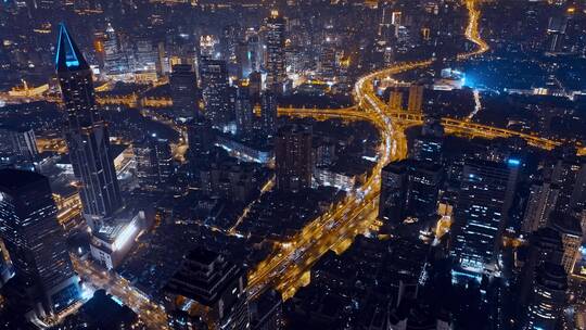 上海南北高架夜景