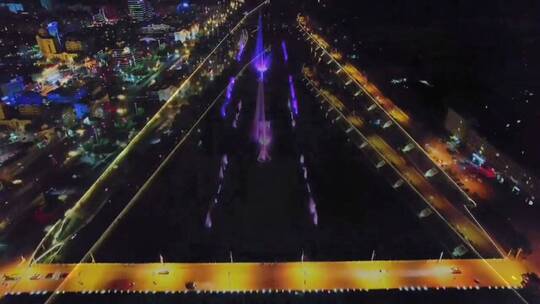 城市夜景灯光航拍，沦陷在这美丽的夜色里视频素材模板下载