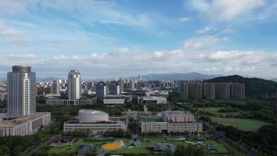 浙江台州市民文化广场航拍视频素材模板下载