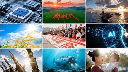 经济工业军事农业民族全面发展中国梦宣传片高清在线视频素材下载