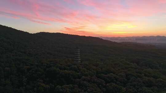 灵谷寺 中山陵风景区 南京秋天 灵谷寺朝霞